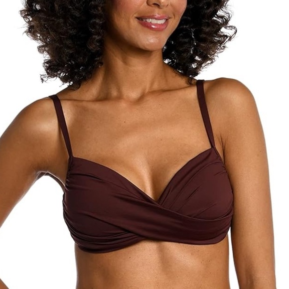 La Blanca Women's Island Goddess Over The Shoulder Wrap Bikini Swimsuit Top 12 - Picture 4 of 7